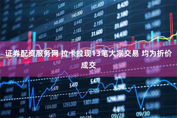 证券配资服务网 拉卡拉现13笔大宗交易 均为折价成交