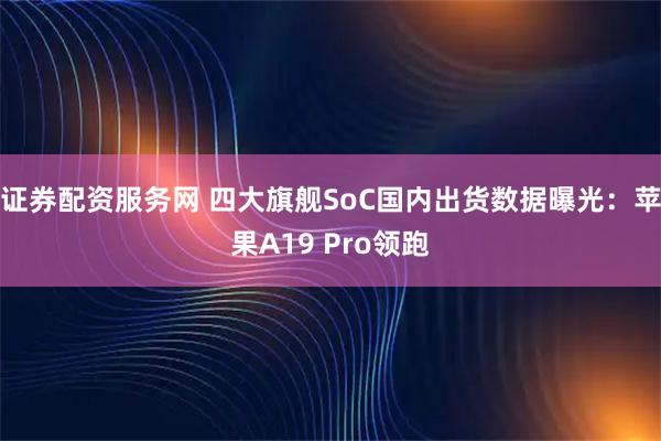 证券配资服务网 四大旗舰SoC国内出货数据曝光：苹果A19 Pro领跑