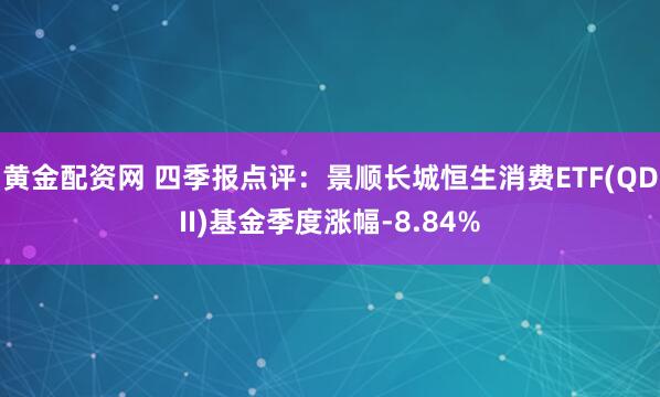 黄金配资网 四季报点评：景顺长城恒生消费ETF(QDII)基金季度涨幅-8.84%