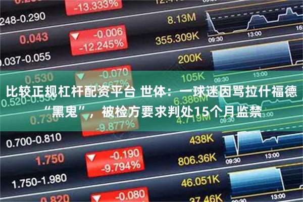 比较正规杠杆配资平台 世体：一球迷因骂拉什福德“黑鬼”，被检方要求判处15个月监禁